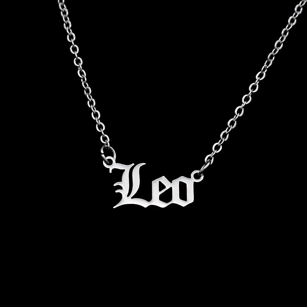 Collar de acero de titanio de las 12 constelaciones para mujer 