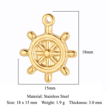 5 pcs/pack Butterfly Fox Snake Stainless Steel Pendant