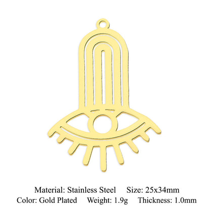 5 pcs/bag Ocean Wave Fish Scale Titanium Steel Pendant