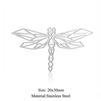 5 pcs/titanium steel paper-cut style animal pendant.