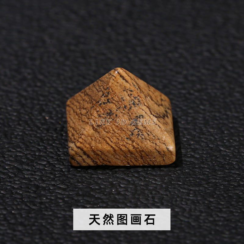 Crystal pyramid ring surface agate jade ring surface