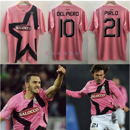 Camiseta retro de manga corta rosa tailandesa de la Juve 11-12 