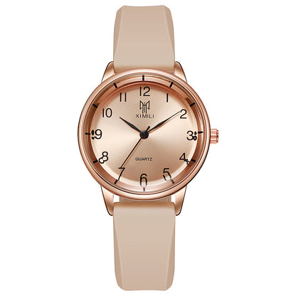 Reloj de cuarzo con correa de silicona, unisex, minimalista, de moda 