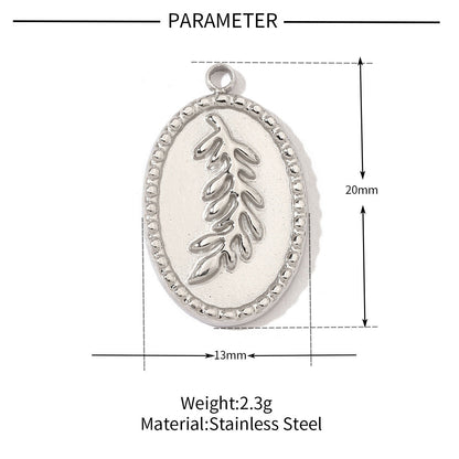 Square oil drop flower titanium steel necklace pendant