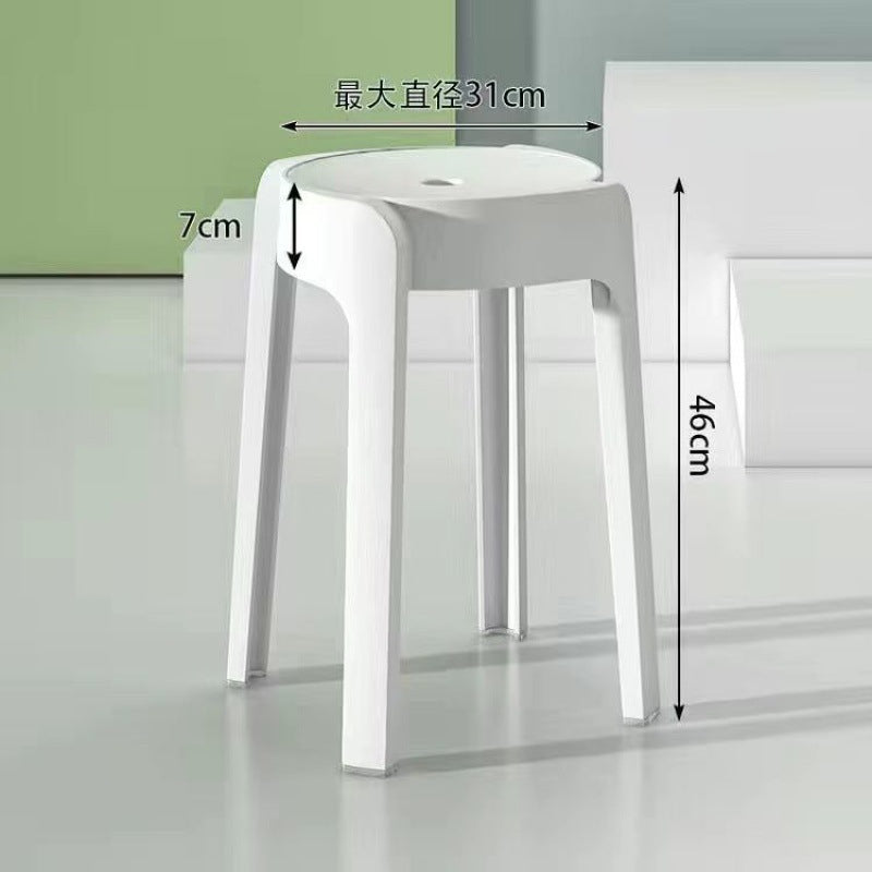Thick Plastic Stool Stackable Home
