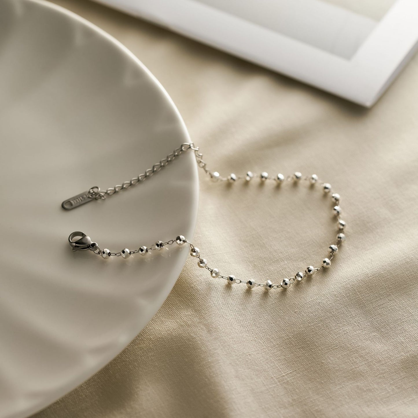 Women's Titanium Steel and Natural Stone Bead Bracelet — Water-Resistant, Non-Fading