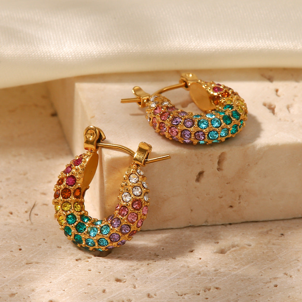 Colorful diamond earrings