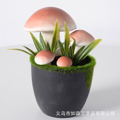 Simulation hairy mushroom flower pot