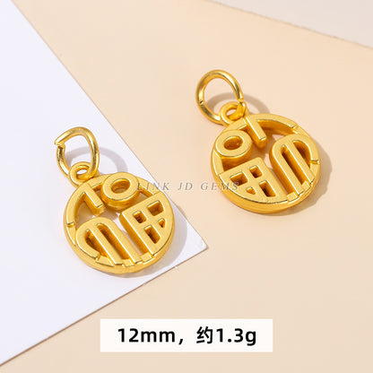 Ancient gold bell lotus abacus pendant