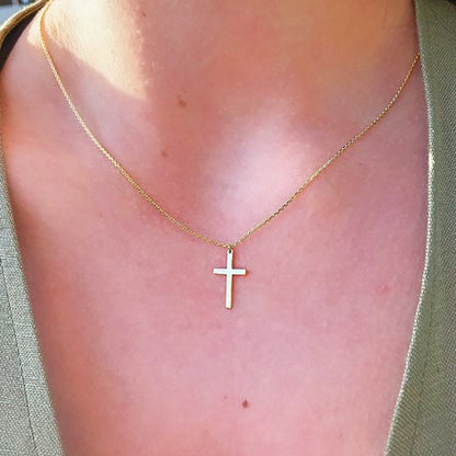 Square Zirconia Cross Necklace