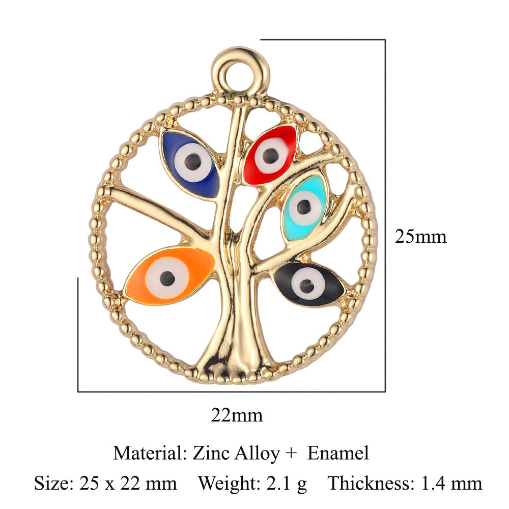 5 pcs/bag, palm eye, alloy necklace, earrings, pendant.