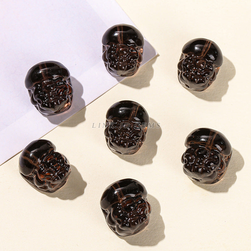 Obsidian carving ice obsidian nine-tailed fox loose beads