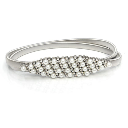 Rhinestone Pearl Decorative Belt Fashion