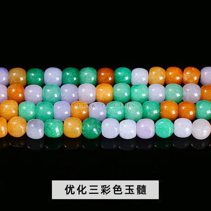 8/10Mm natural green Dongling jade old-shaped beads loose beads