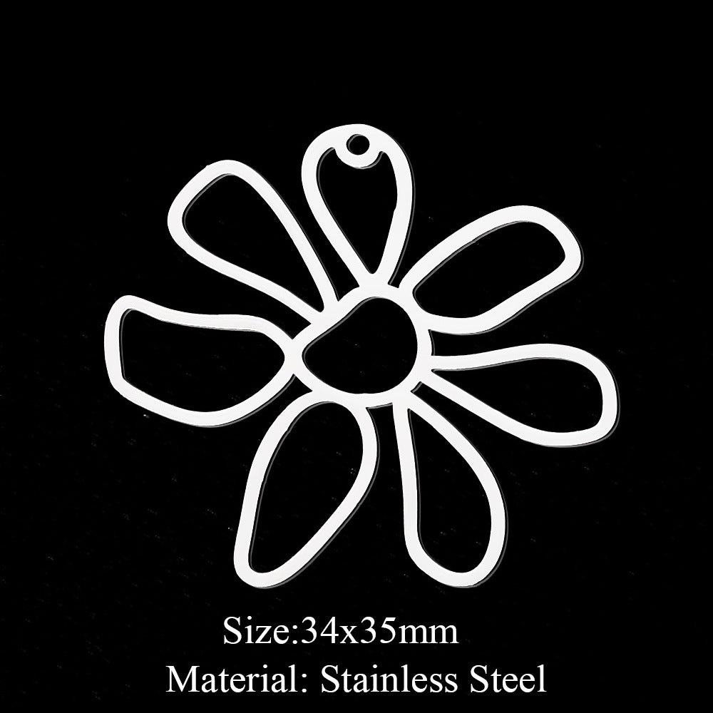 5 pcs/bag Fan-shaped flower geometric pendant