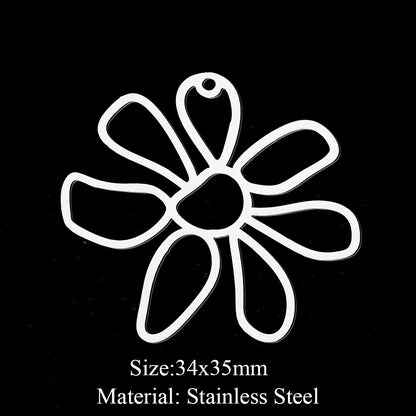 5 pcs/bag Fan-shaped flower geometric pendant