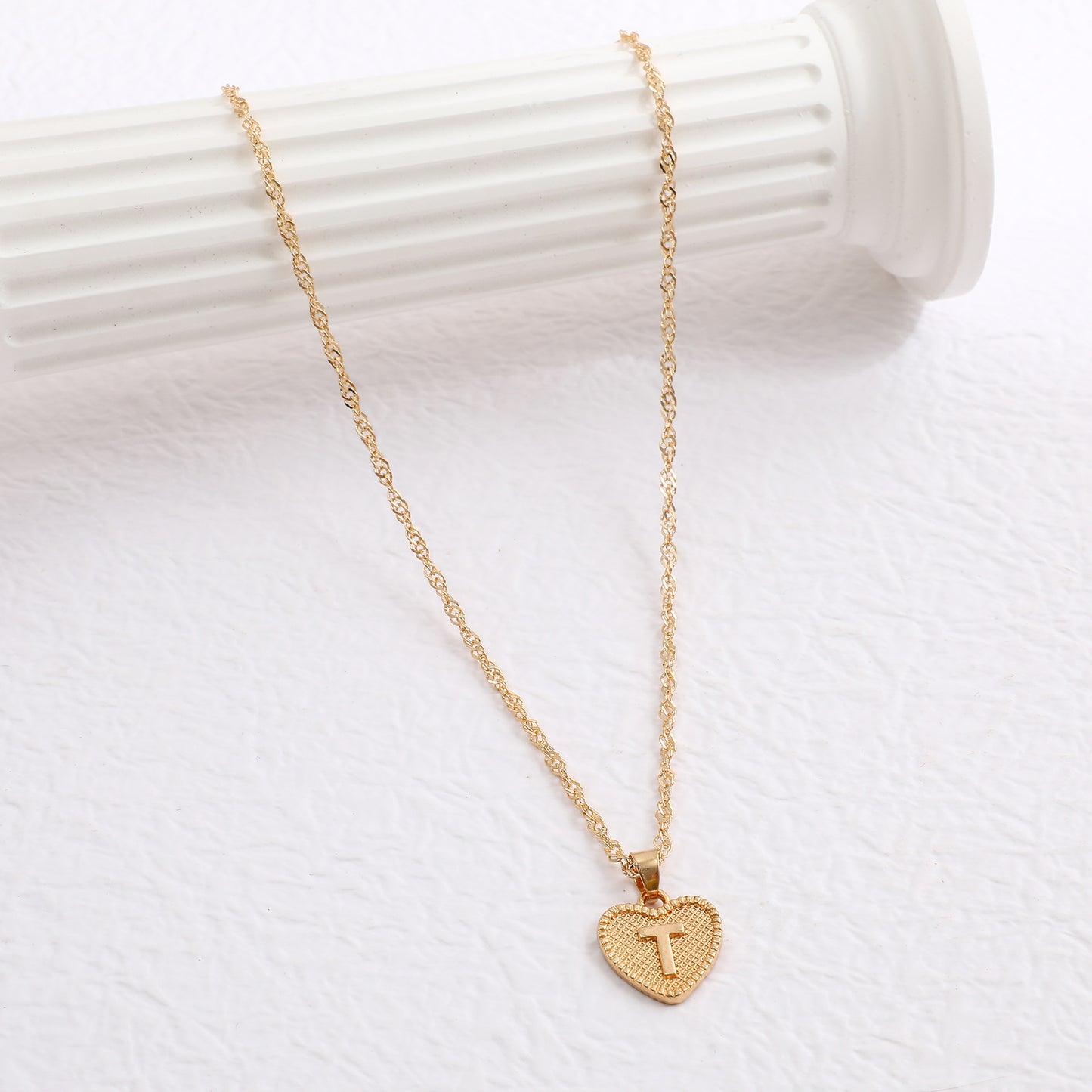 Love Heart Letter Necklace