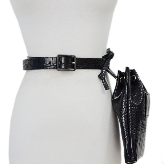 Crocodile pattern decorative purse belt