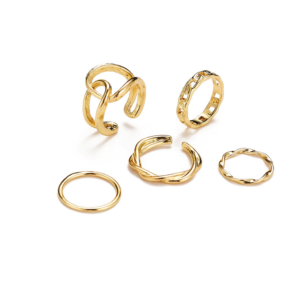 Twist Metal Open Ring Set