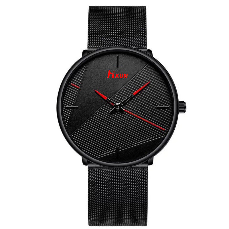 British style men's casual mesh belt watch