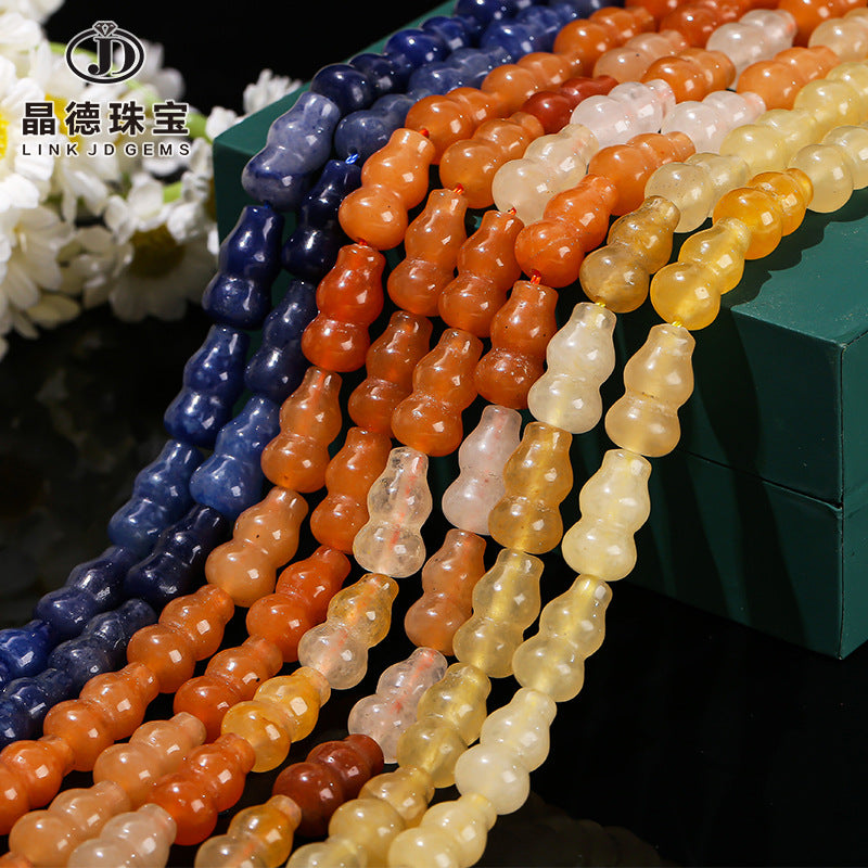 Golden silk jade loose bead gourd vase shaped special-shaped