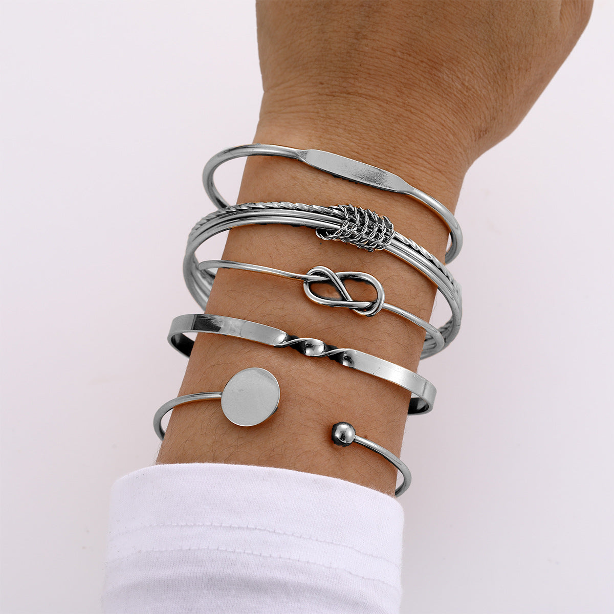 Geometric Knot Bracelet Set (5-Piece)