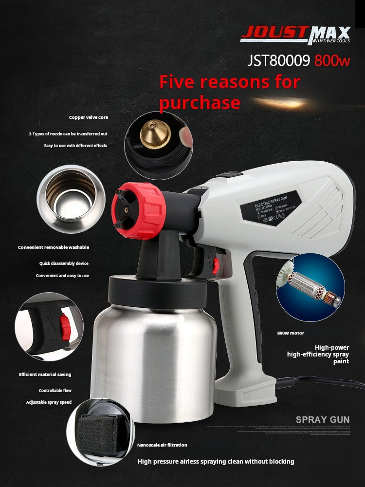 Pistola elétrica removível HVLP para casa em alumínio 