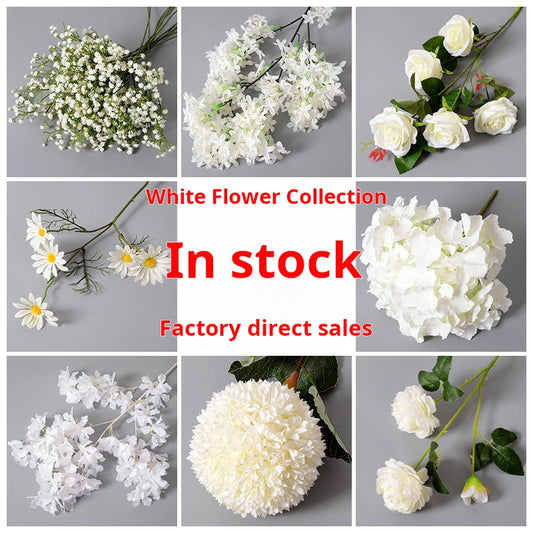 flores artificiales blancas 