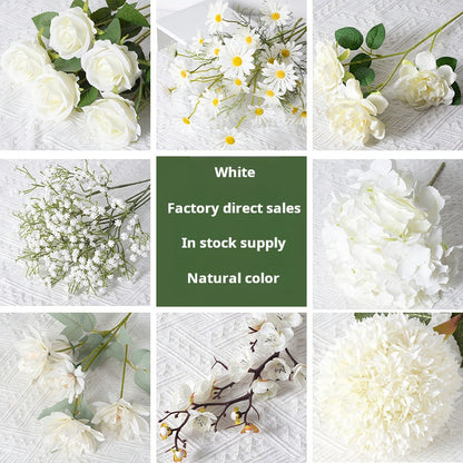 flores artificiales blancas 
