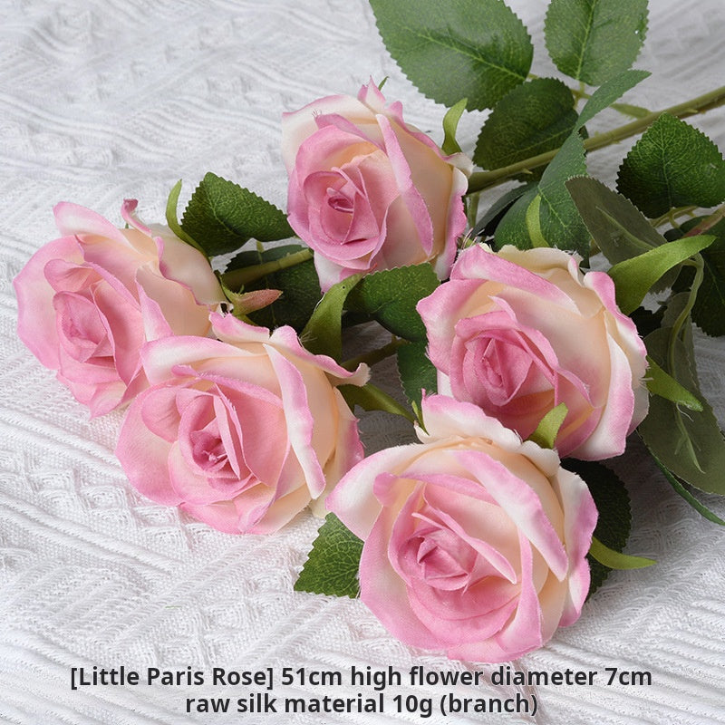 Artificial rose red and orange flowers