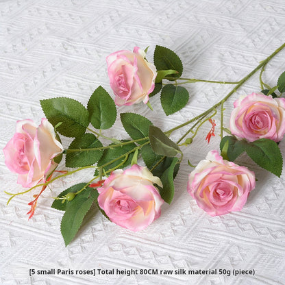 Artificial rose red and orange flowers