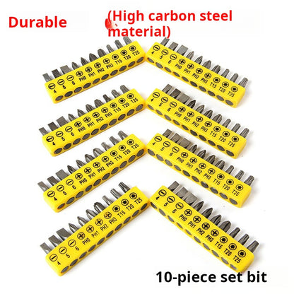 Kit de accesorios para taladro: puntas planas/Phillips, vasos y varilla 