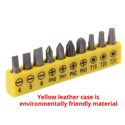 Kit de accesorios para taladro: puntas planas/Phillips, vasos y varilla 