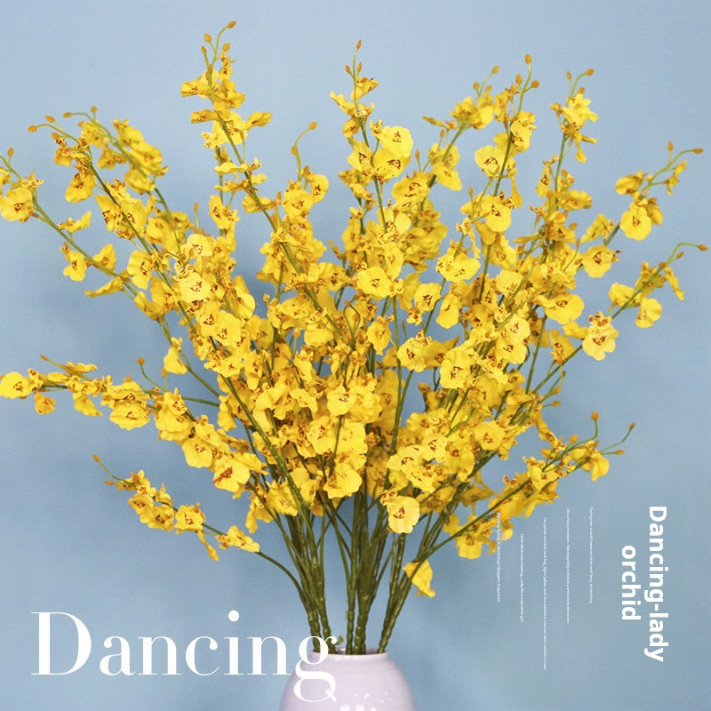 5-pronged dancing orchid yellow head artificial flower