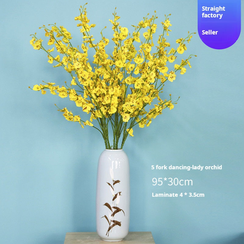 5-pronged dancing orchid yellow head artificial flower