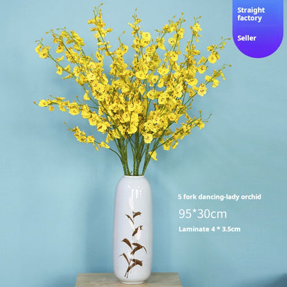 5-pronged dancing orchid yellow head artificial flower