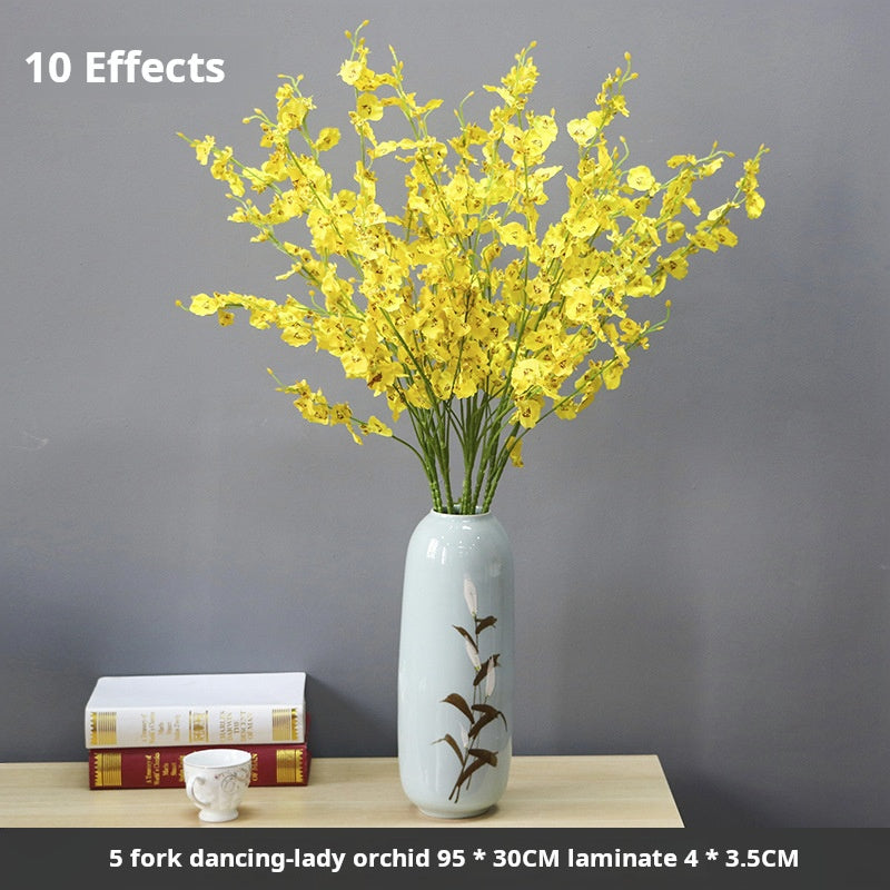 5-pronged dancing orchid yellow head artificial flower
