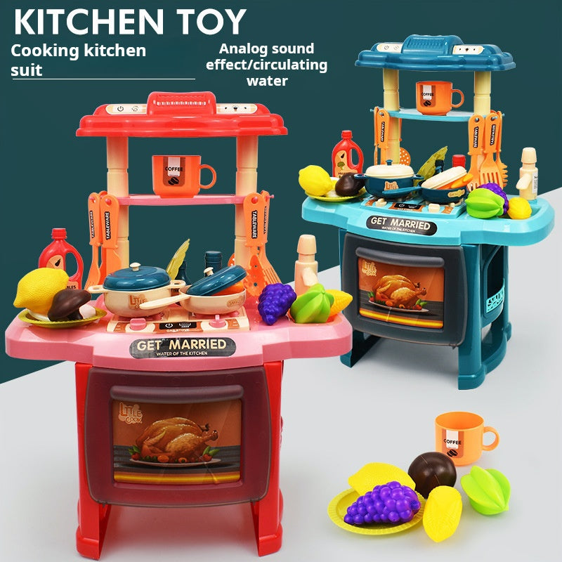 Children's Simulation Electric Drill Double-Sided Screw Workbench Kitchen Educational Assembly Toy