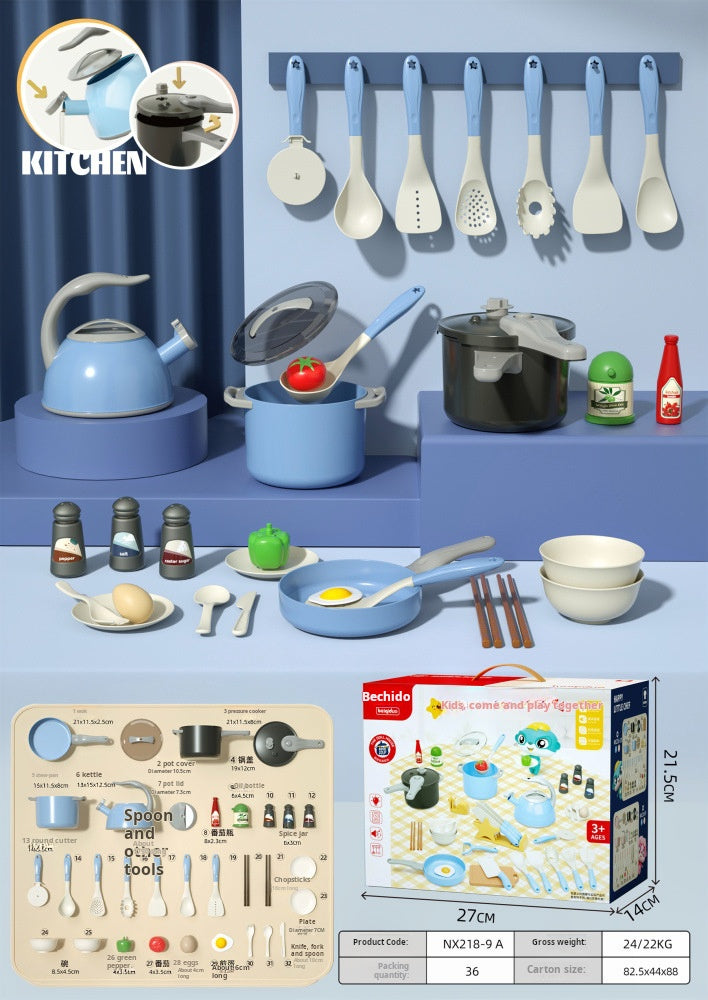 Cocina de simulación para bebé, olla arrocera eléctrica grande con sonido y luz, juego de juguete para juego de imitación 