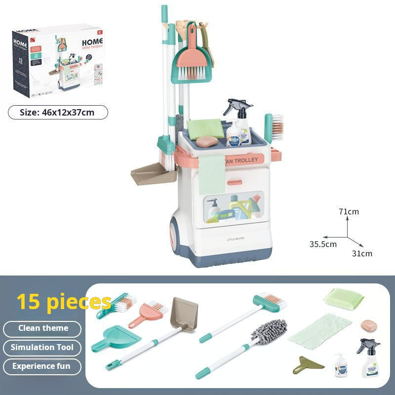 Children's Simulation Medical ECG Table Vacuum Cleaner Cleaning Cart Pretend Play Supermarket Shopping Counter Toy