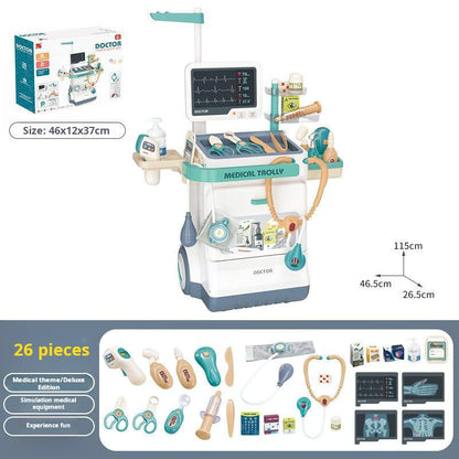 Children's Simulation Medical ECG Table Vacuum Cleaner Cleaning Cart Pretend Play Supermarket Shopping Counter Toy