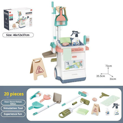 Children's Simulation Medical ECG Table Vacuum Cleaner Cleaning Cart Pretend Play Supermarket Shopping Counter Toy