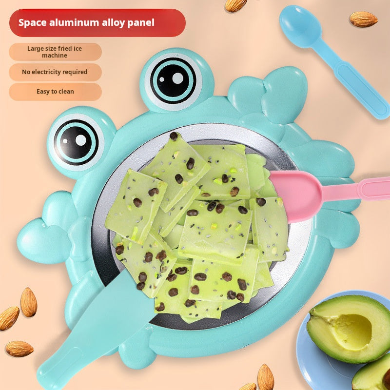 Mini máquina para hacer helados fritos para el hogar, máquina para hacer helados de frutas DIY para niños, máquina bandeja para hielo y nieve 
