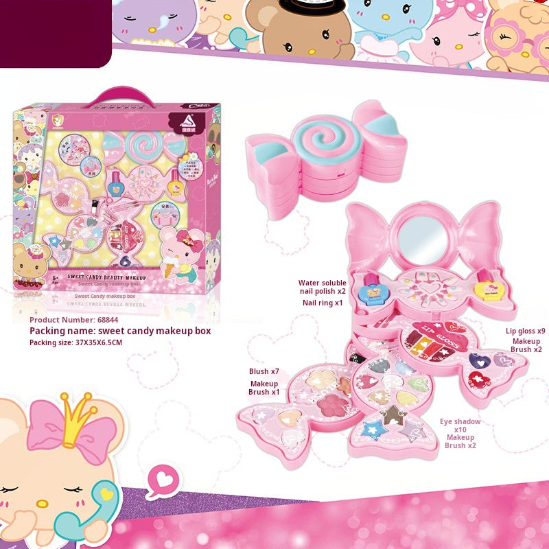 Children's Makeup Toy Set: Princess Beauty Makeup Lipstick Girls' Nail Polish Pretend Play Handheld Makeup Case