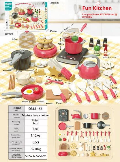 Cocina de simulación para bebé, olla arrocera eléctrica grande con sonido y luz, juego de juguete para juego de imitación 