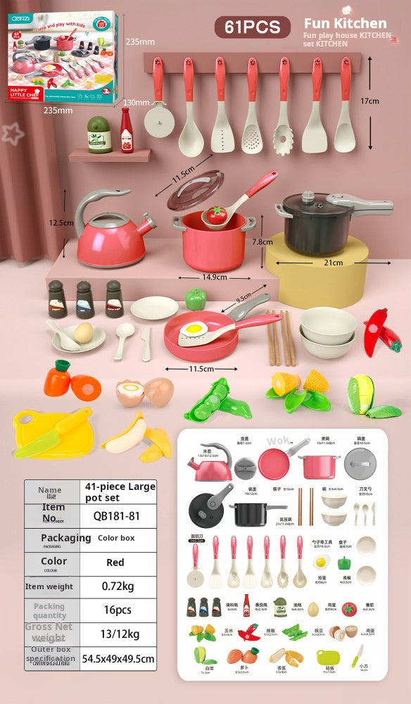 Cocina de simulación para bebé, olla arrocera eléctrica grande con sonido y luz, juego de juguete para juego de imitación 