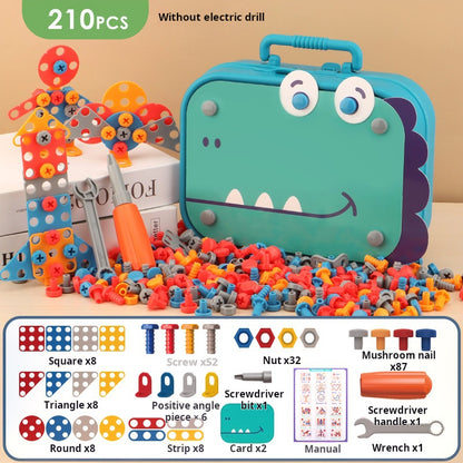 Juego de Herramientas de destornillador de simulación, ensamblaje DIY, juguete para niños, taladro eléctrico, rompecabezas de tornillos de reparación DIY 