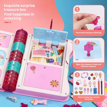 Children's Magic Diary Blind Box Treasure Chest Stationery Pretend Play Toy for Girls Little Princess Surprise Magic Book