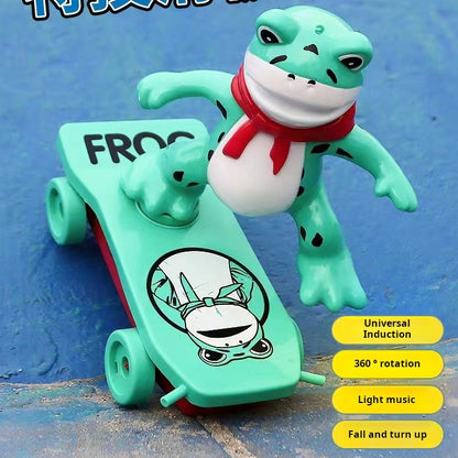 Electric Frog Stunt Scooter Automatic Rolling Non-Tumbling Spinning Toy for Children