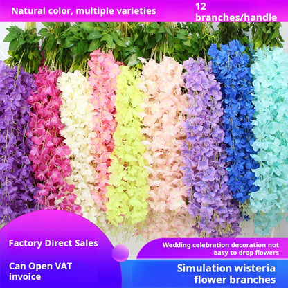Ceiling wedding decoration flower strips artificial flowers